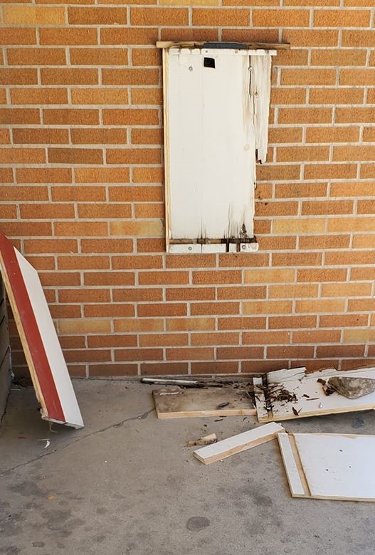 AMVETS Retired Flag Drop Box Destroyed Overnight WLDS