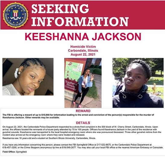 Spfld FBI Office Seeking Info into Murder of Carbondale Woman - Vimarsana News