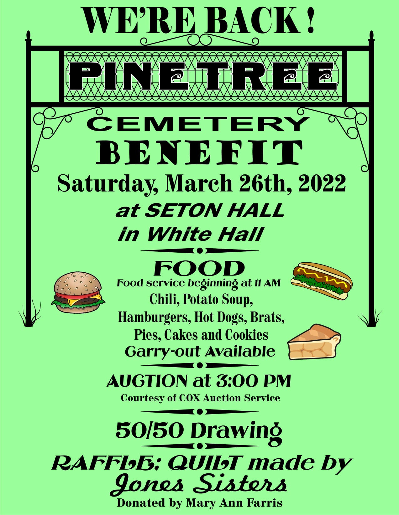 Pine Tree Cemetery Benefit Venue Moving to White Hall - Vimarsana News