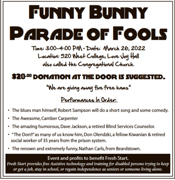 Funny Bunny Parade of Fools Charity Comedy Event on Saturday - Vimarsana News