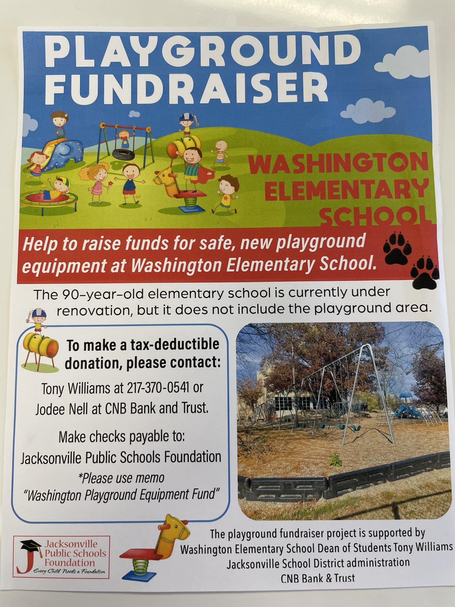 JSD117 Provides $50K Match to Washington Elementary Playground Fundraiser - Vimarsana News
