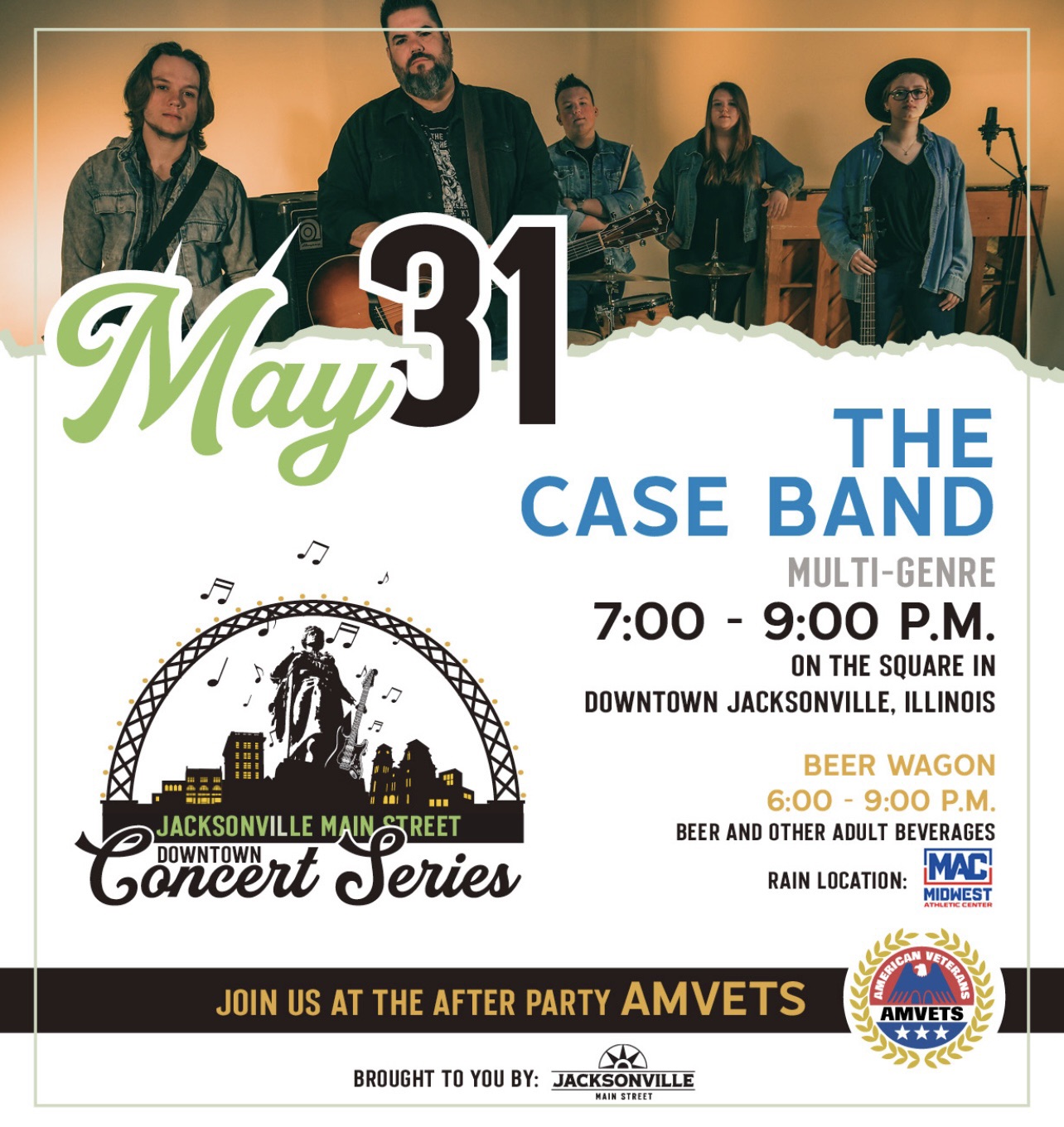 The Case Band Kicks Off Jacksonville Main Street Downtown Concert Series Tonight - Vimarsana News